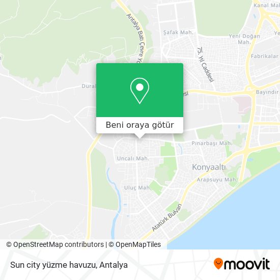 Sun city yüzme havuzu harita