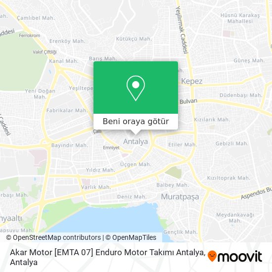 Akar Motor  [EMTA 07] Enduro Motor Takımı Antalya harita