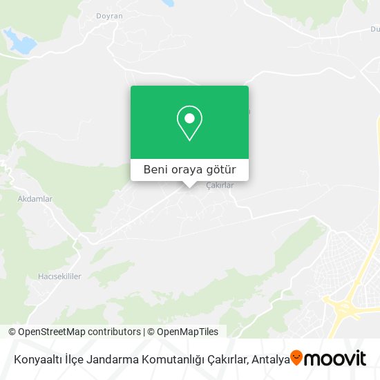 Konyaaltı İlçe Jandarma Komutanlığı Çakırlar harita