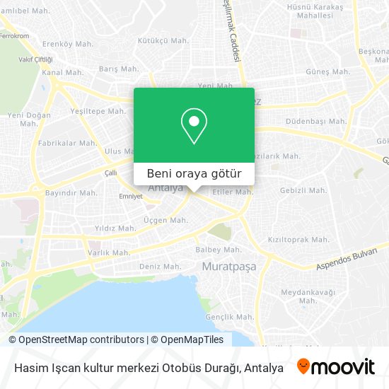 Hasim Işcan kultur merkezi Otobüs Durağı harita