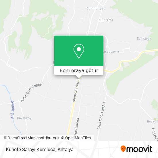 Künefe Sarayı Kumluca harita