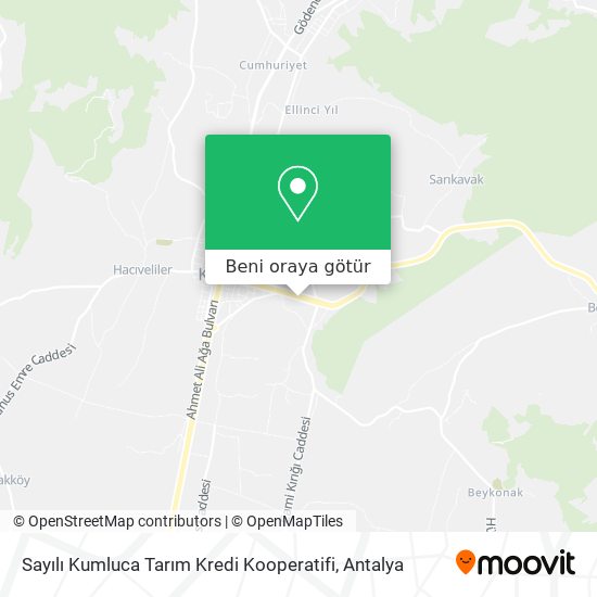 Sayılı Kumluca Tarım Kredi Kooperatifi harita