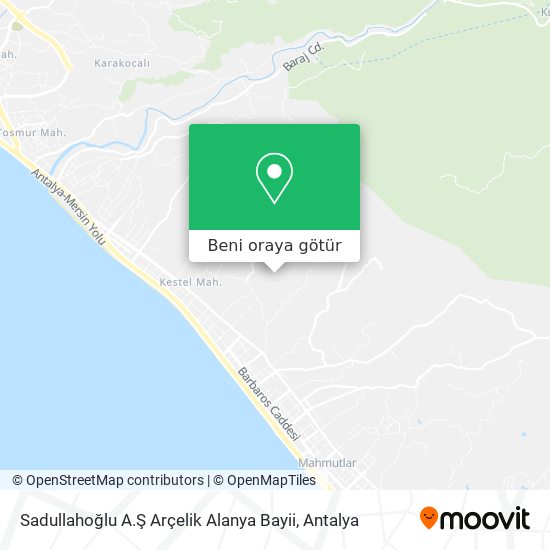Sadullahoğlu A.Ş Arçelik Alanya Bayii harita