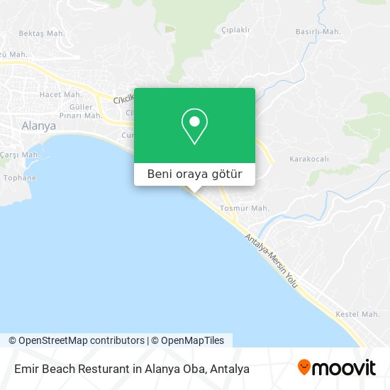 Emir Beach Resturant in Alanya Oba harita