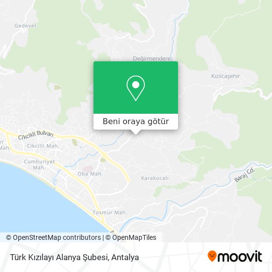Türk Kızılayı Alanya Şubesi harita