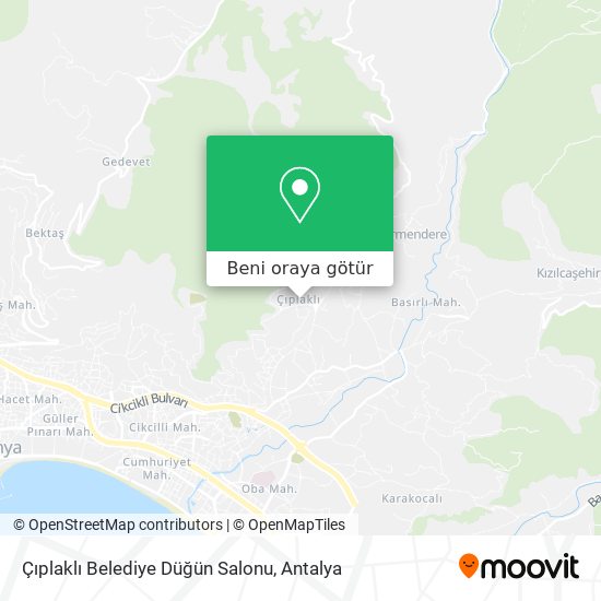 Çıplaklı Belediye Düğün Salonu harita