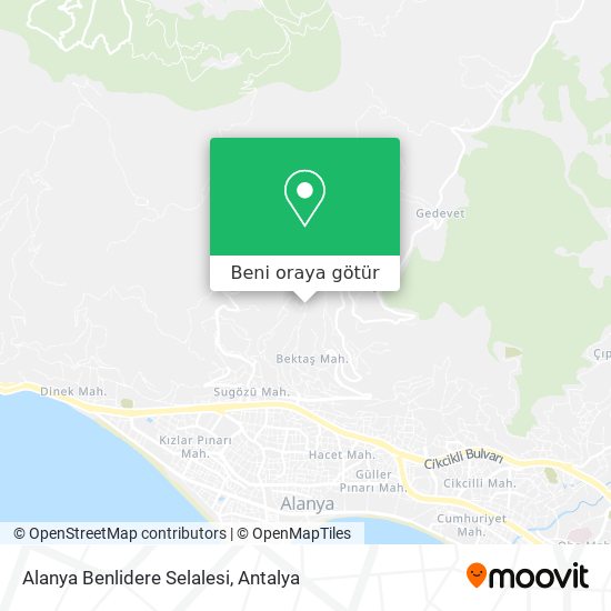 Alanya Benlidere Selalesi harita