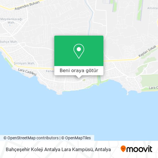Bahçeşehir Koleji Antalya Lara Kampüsü harita