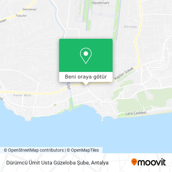 Dürümcü Ümit Usta Güzeloba Şube harita