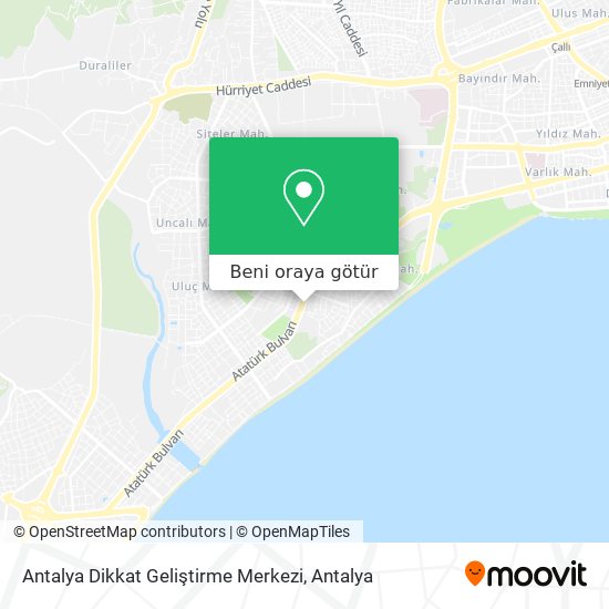 Antalya Dikkat Geliştirme Merkezi harita