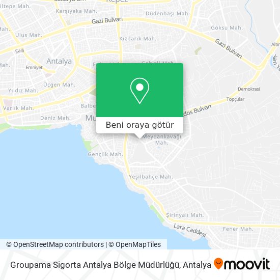 Groupama Sigorta Antalya Bölge Müdürlüğü harita