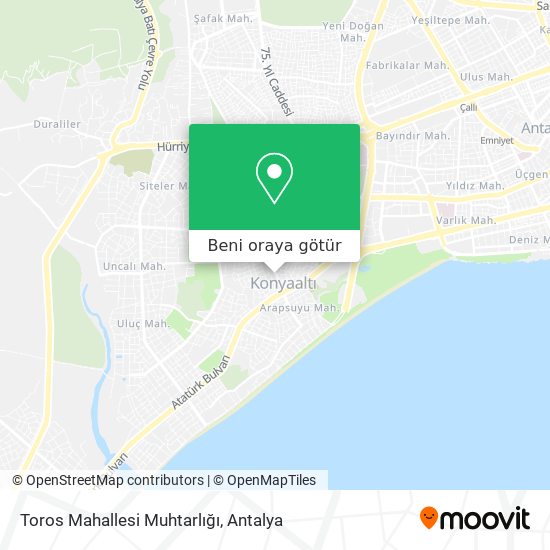 Toros Mahallesi Muhtarlığı harita