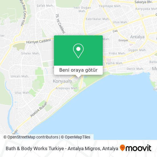 Bath & Body Works Turkiye - Antalya Migros harita
