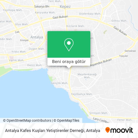 Antalya Kafes Kuşları Yetiştirenler Derneği harita