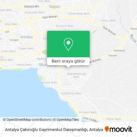Antalya Çakıroğlu Gayrimenkul Danışmanlığı harita