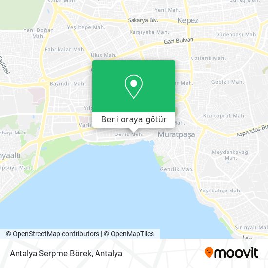 Antalya Serpme Börek harita