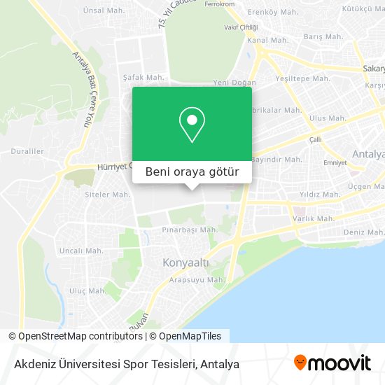 Akdeniz Üniversitesi Spor Tesisleri harita