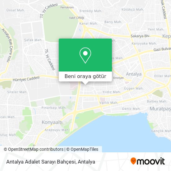 Antalya Adalet Sarayı Bahçesi harita