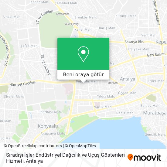 Sıradışı İşler Endüstriyel Dağcılık ve Uçuş Gösterileri Hizmeti harita