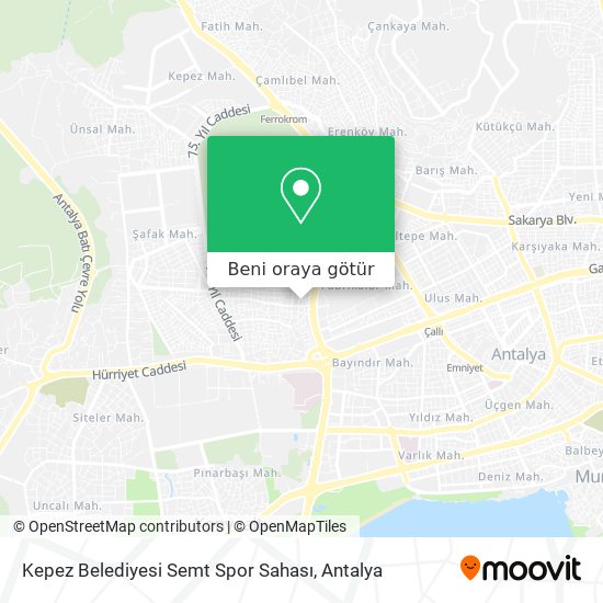 Kepez Belediyesi Semt Spor Sahası harita