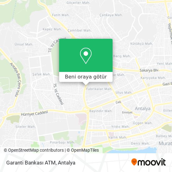 Garanti Bankası ATM harita