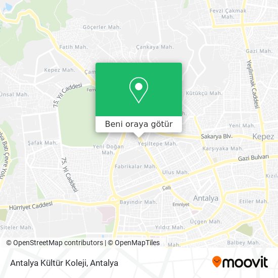 Antalya Kültür Koleji harita
