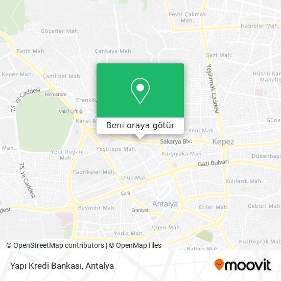 Yapı Kredi Bankası harita