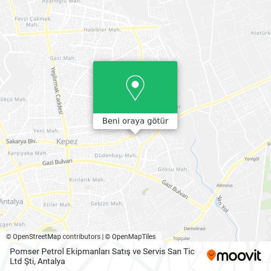 Pomser Petrol Ekipmanları Satış ve Servis San Tic Ltd Şti harita