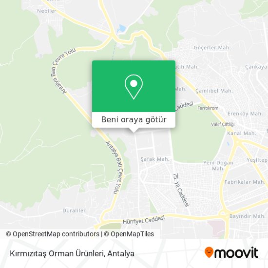 Kırmızıtaş Orman Ürünleri harita