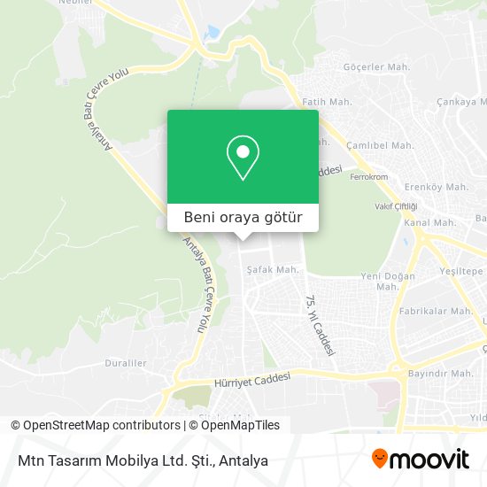 Mtn Tasarım Mobilya Ltd. Şti. harita