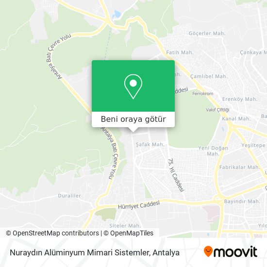 Nuraydın Alüminyum Mimari Sistemler harita