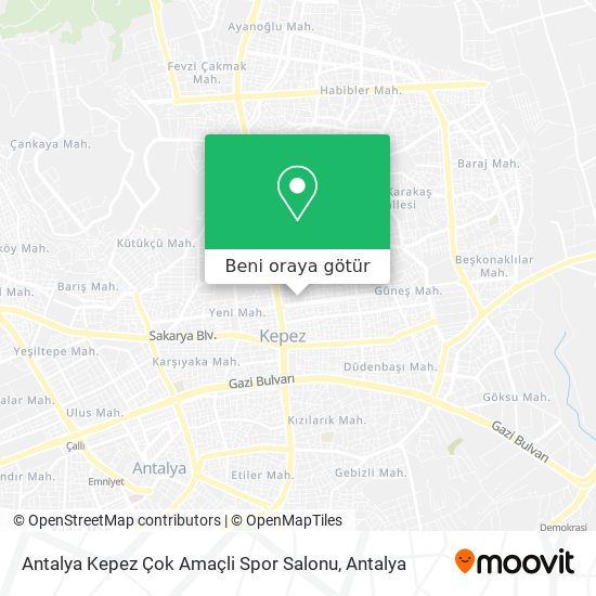 Antalya Kepez Çok Amaçli Spor Salonu harita
