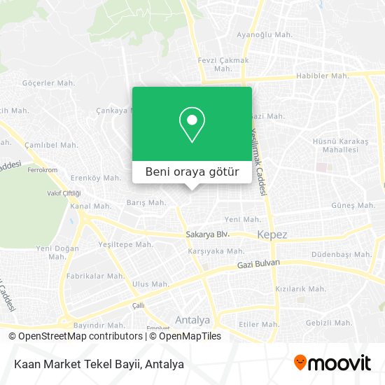 Kaan Market Tekel Bayii harita