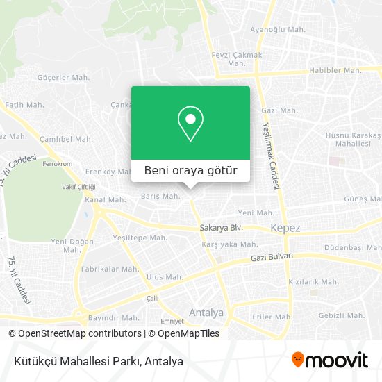 Kütükçü Mahallesi Parkı harita