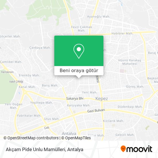 Akçam Pide Unlu Mamülleri harita