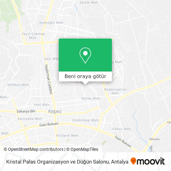 Kristal Palas Organizasyon ve Düğün Salonu harita