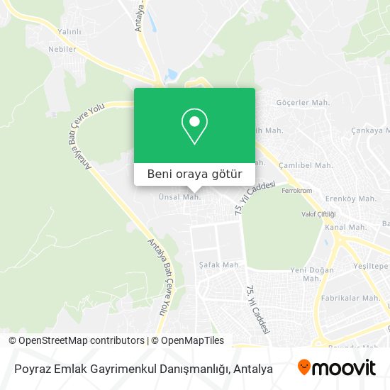 Poyraz Emlak Gayrimenkul Danışmanlığı harita