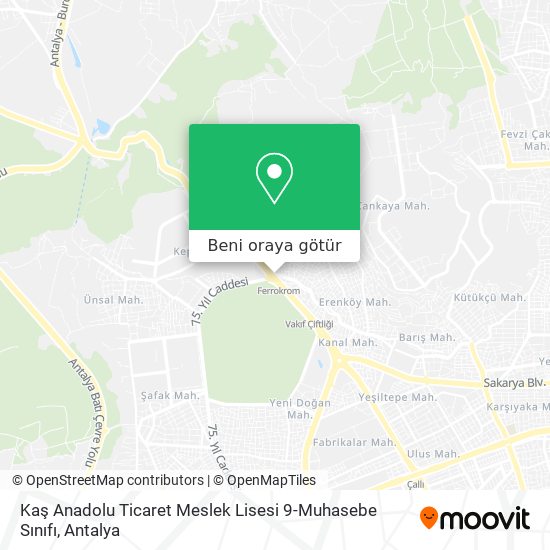 Kaş Anadolu Ticaret Meslek Lisesi 9-Muhasebe Sınıfı harita