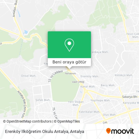 Erenköy Ilköğretim Okulu Antalya harita