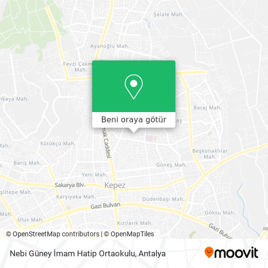 Nebi Güney İmam Hatip Ortaokulu harita