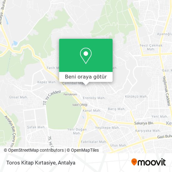 Toros Kitap Kırtasiye harita