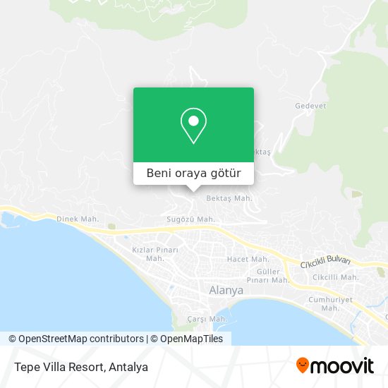 Tepe Villa Resort harita