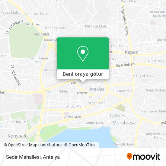 Sedir Mahallesi harita
