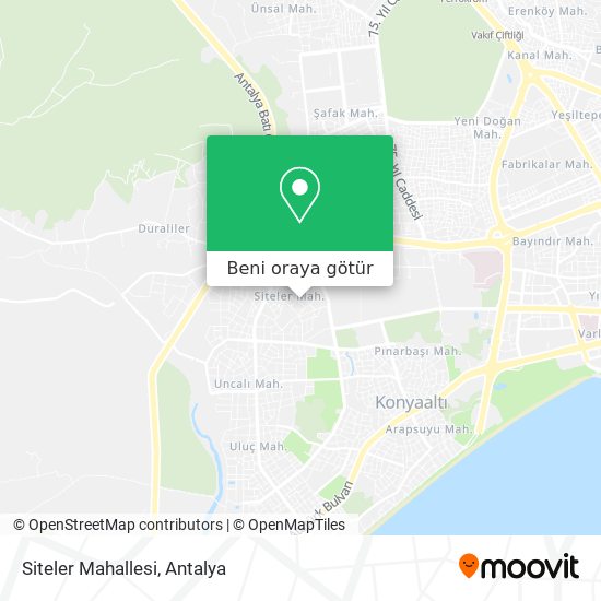 Siteler Mahallesi harita