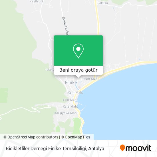 Bisikletliler Derneği Finike Temsilciliği harita