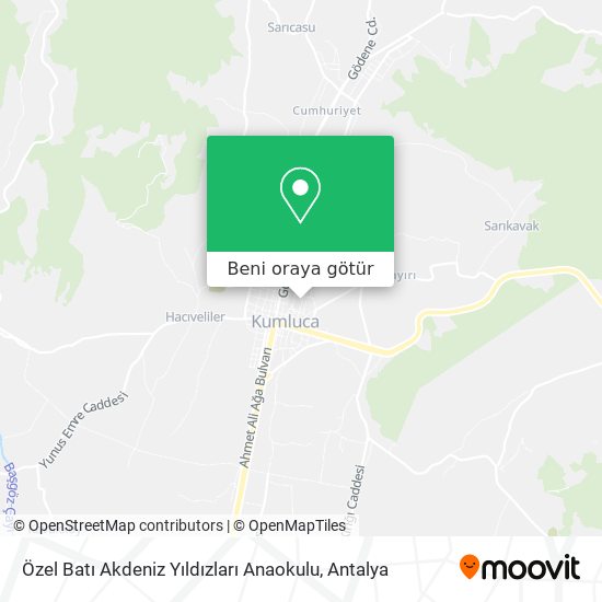 Özel Batı Akdeniz Yıldızları Anaokulu harita