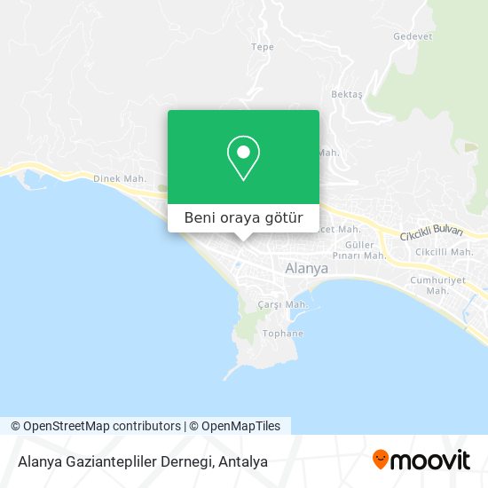 Alanya Gaziantepliler Dernegi harita