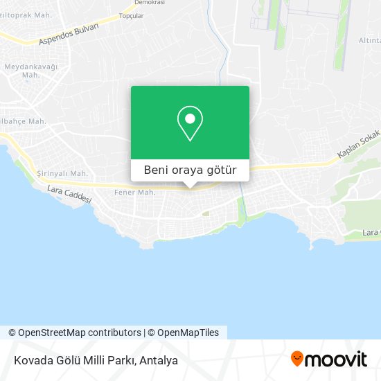 Kovada Gölü Milli Parkı harita