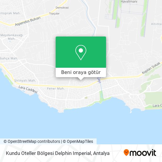Kundu Oteller Bölgesi Delphin Imperial harita