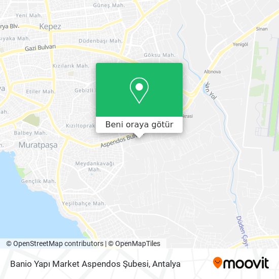 Banio Yapı Market Aspendos Şubesi harita